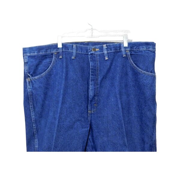 Rustler Jeans Mens 46x32 Actual L 33 Blue Denim Dark Wash Pockets 100% Cotton - Picture 4 of 8